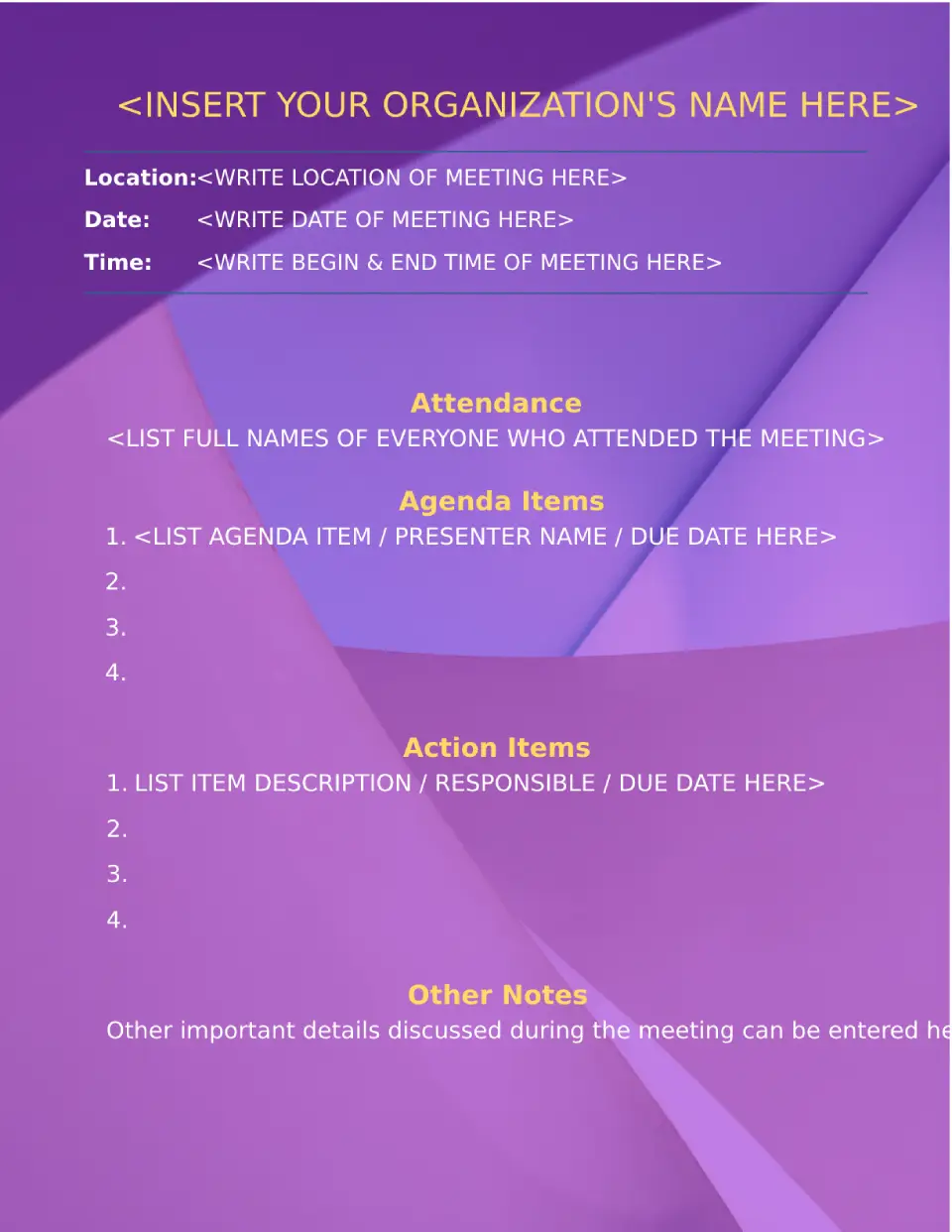 Business Goals Template