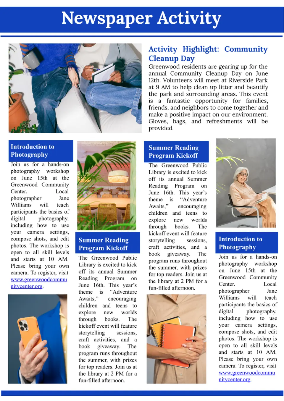 Newspaper Classified Ad Template