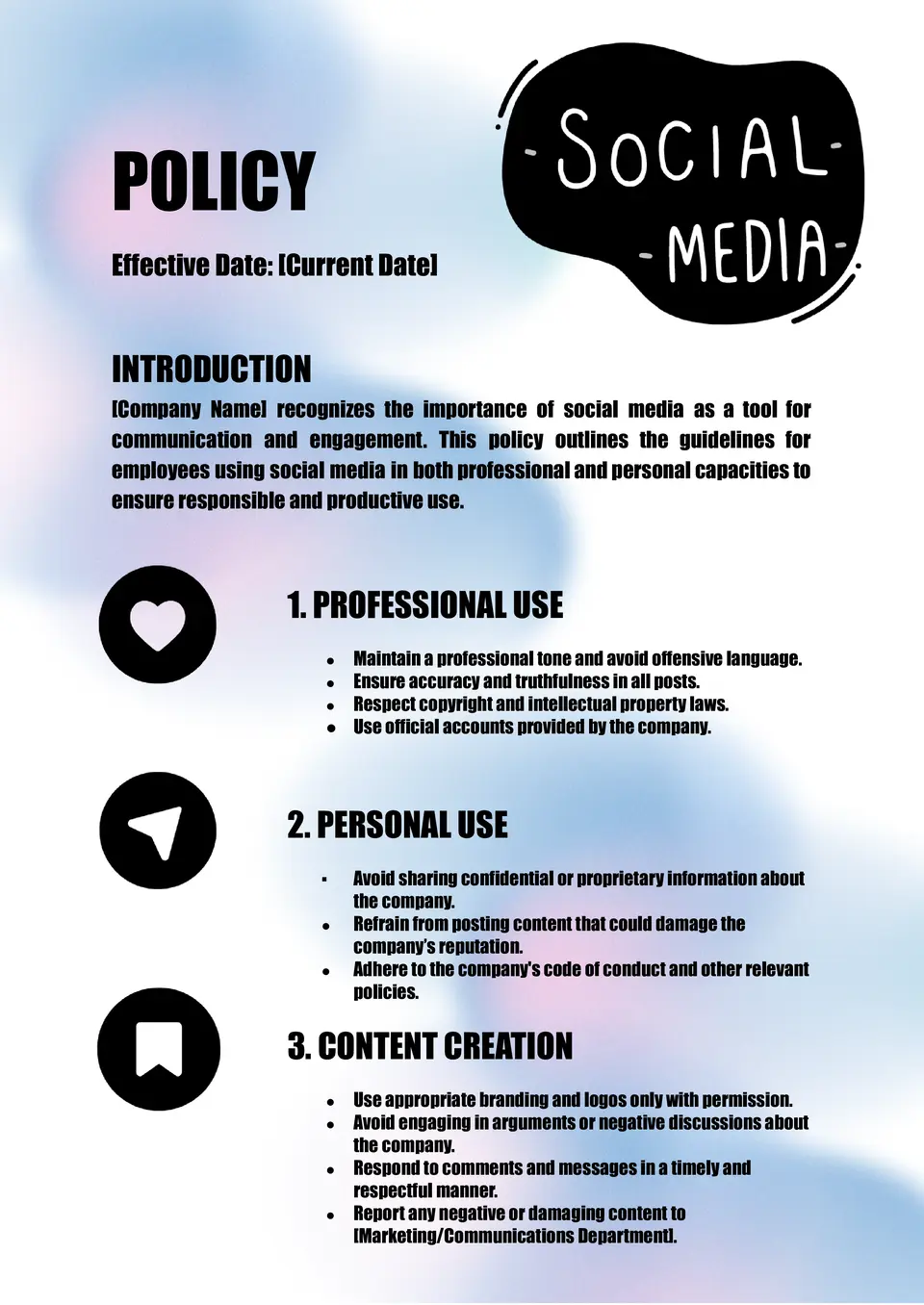 Social Media Policy Template