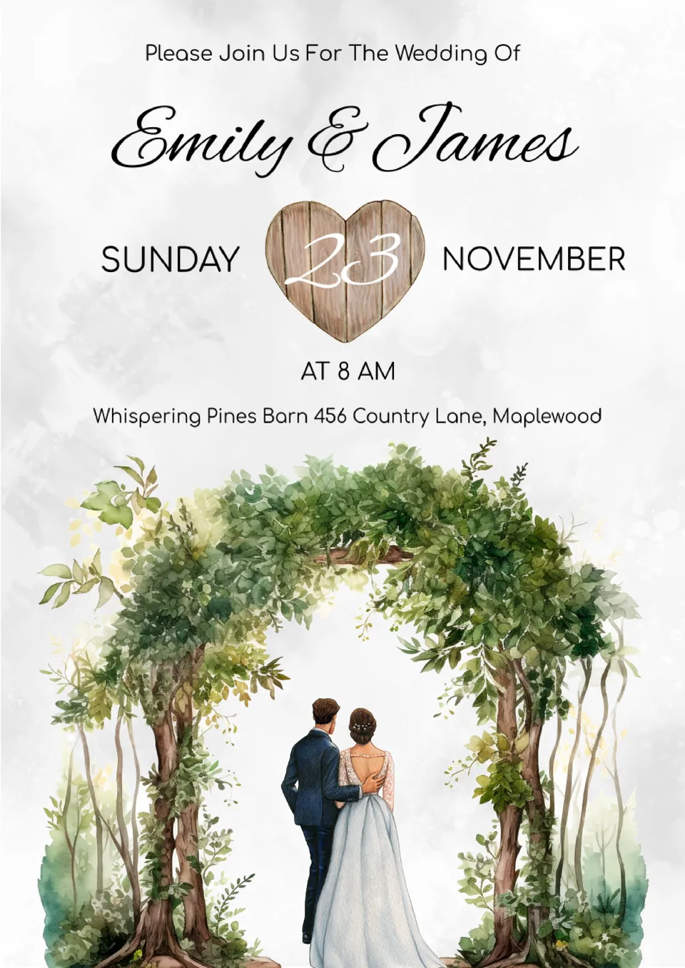 Rustic Wedding Invitation Template