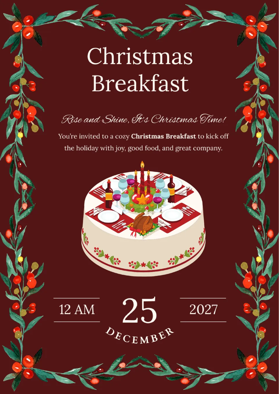 Christmas Breakfast Invitation Template
